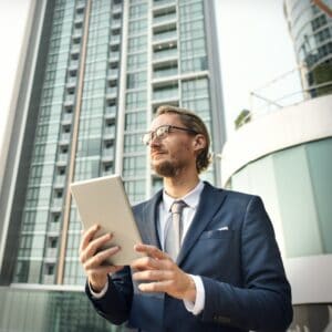 Businessman Working Connecting Tablet Concept